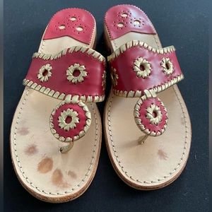Jack Rogers Sandals - Red & Gold Size 7